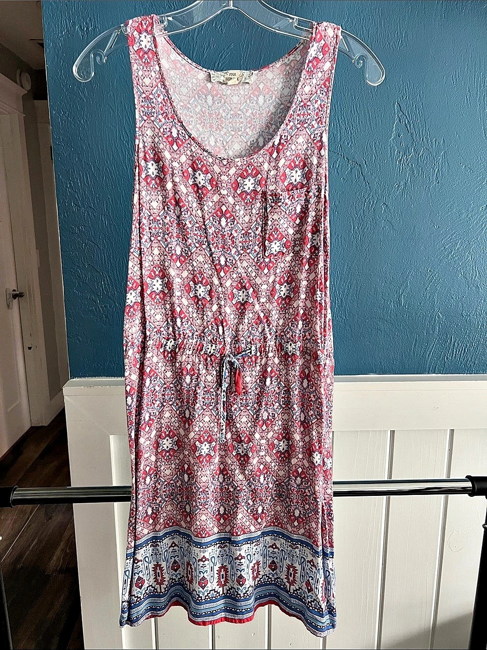Pink Republic Geometric Maxi Dress in Pink & Blue